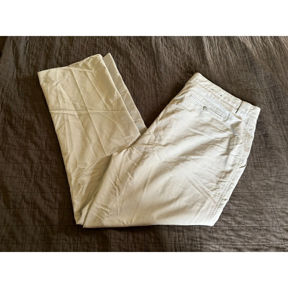 FootJoy Mens Performance Golf Pants Khaki Beige Flat Front Straight Leg 38x33